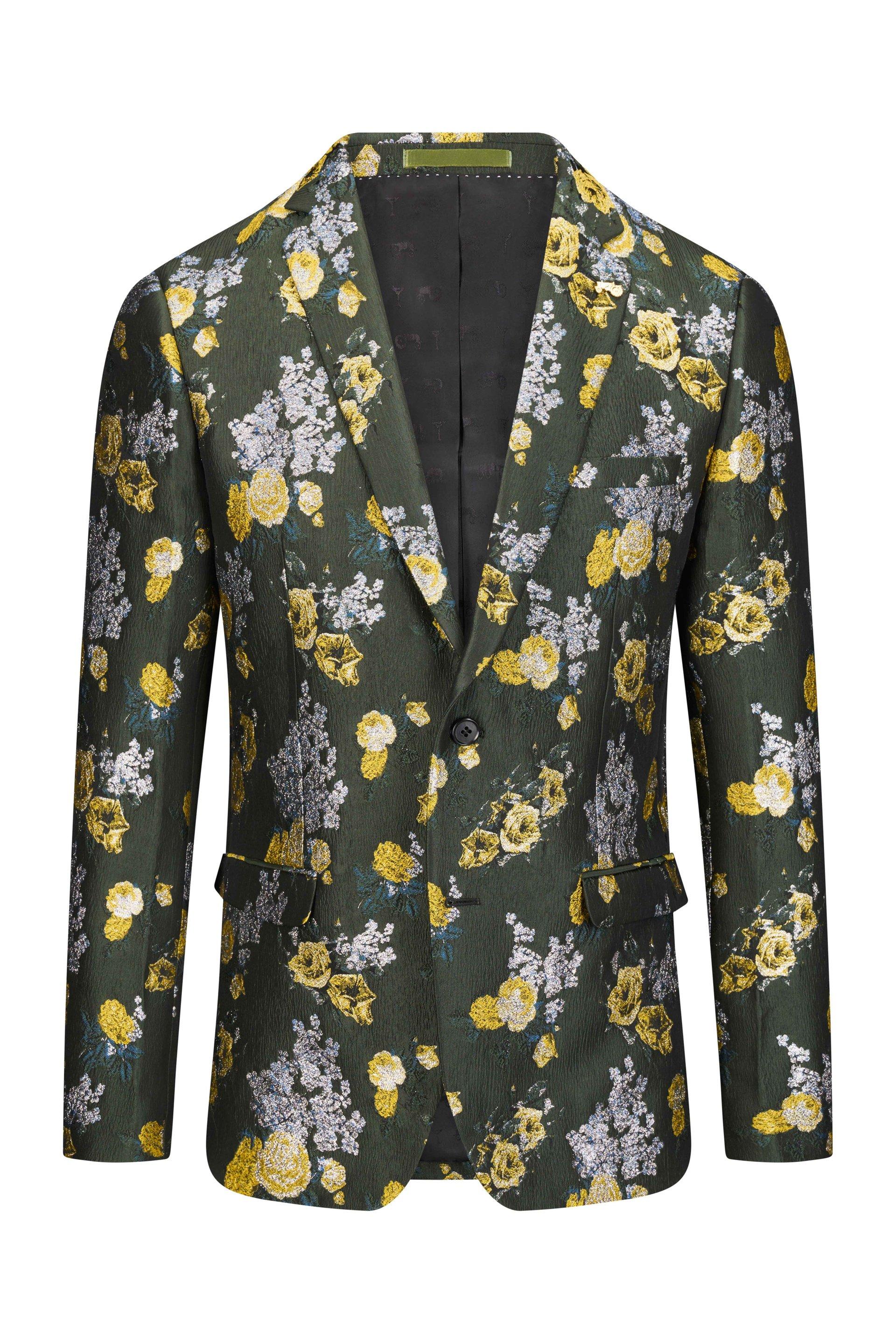 Flower Jacket Jacquard Dark Green 1