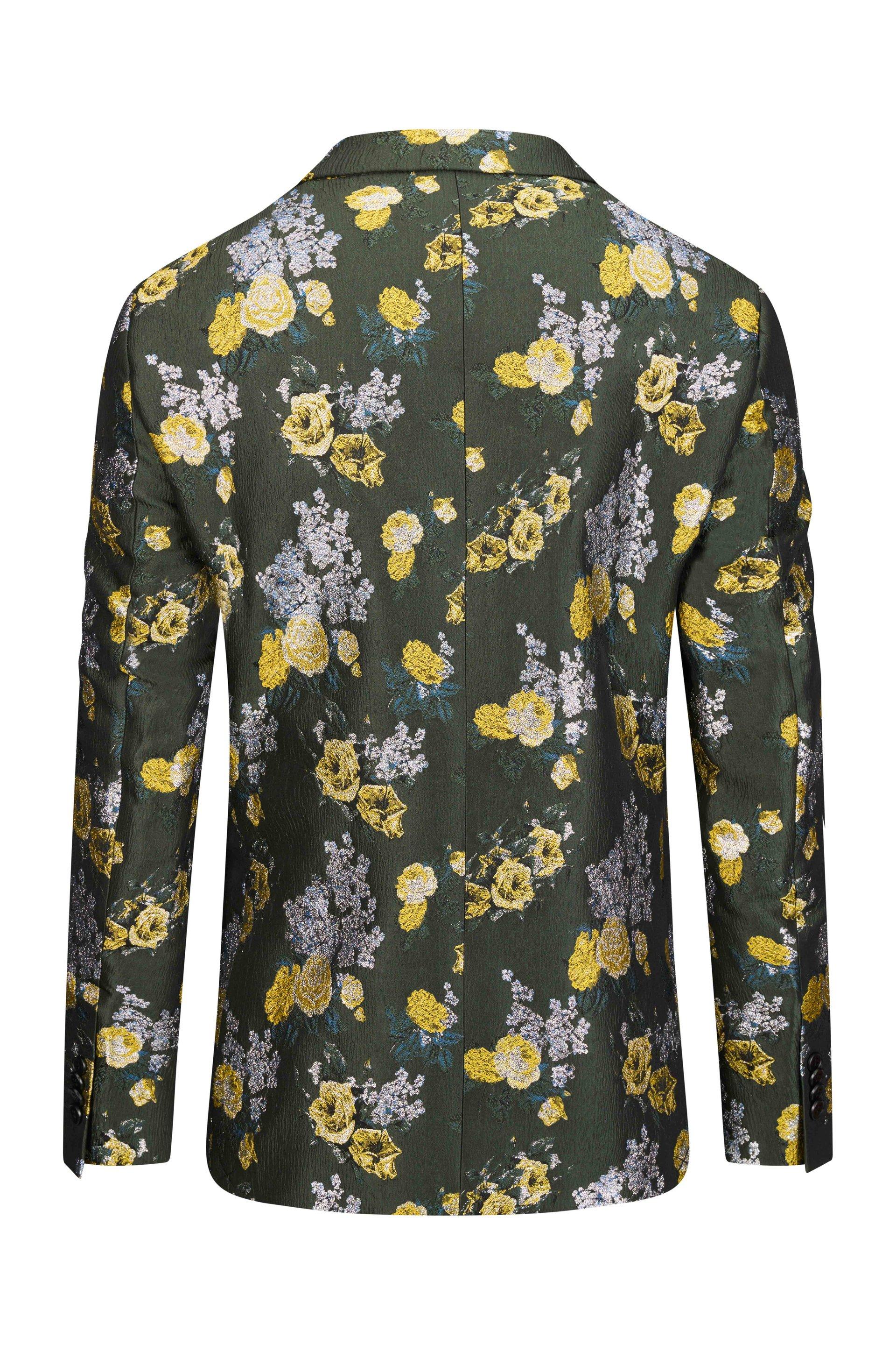 Flower Jacket Jacquard Dark Green 2