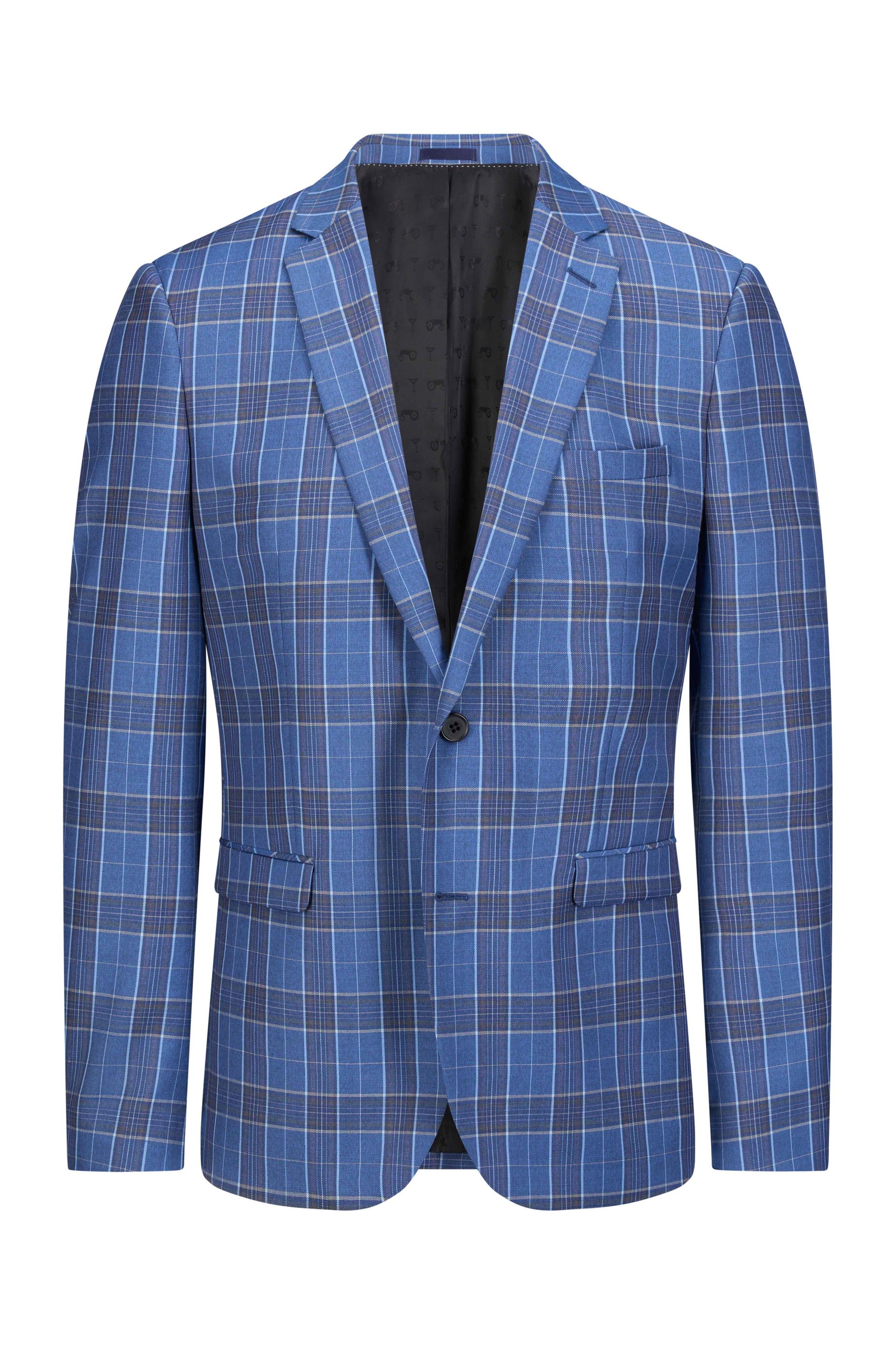 Beautiful Blue Check Jacket Blue 1