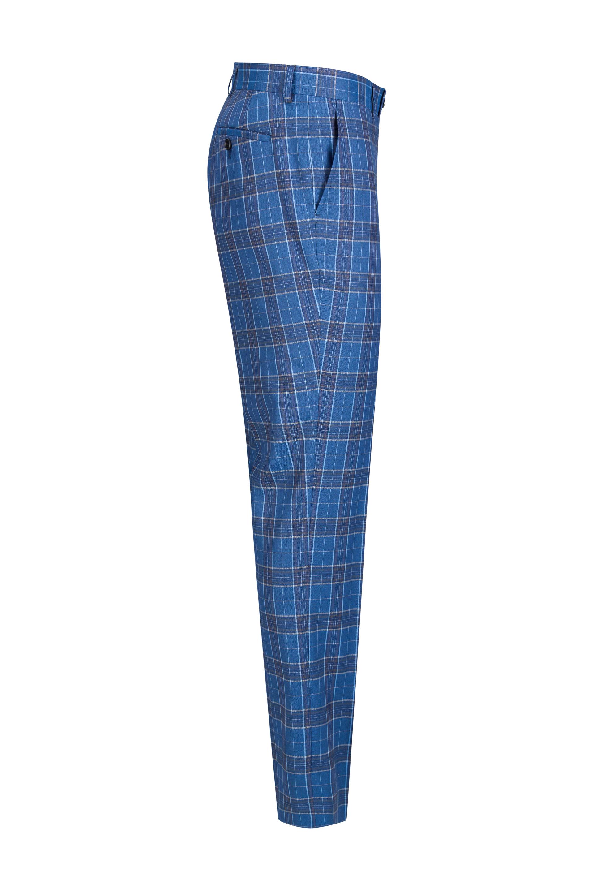 Beautiful Blue Check Pant Blue 2