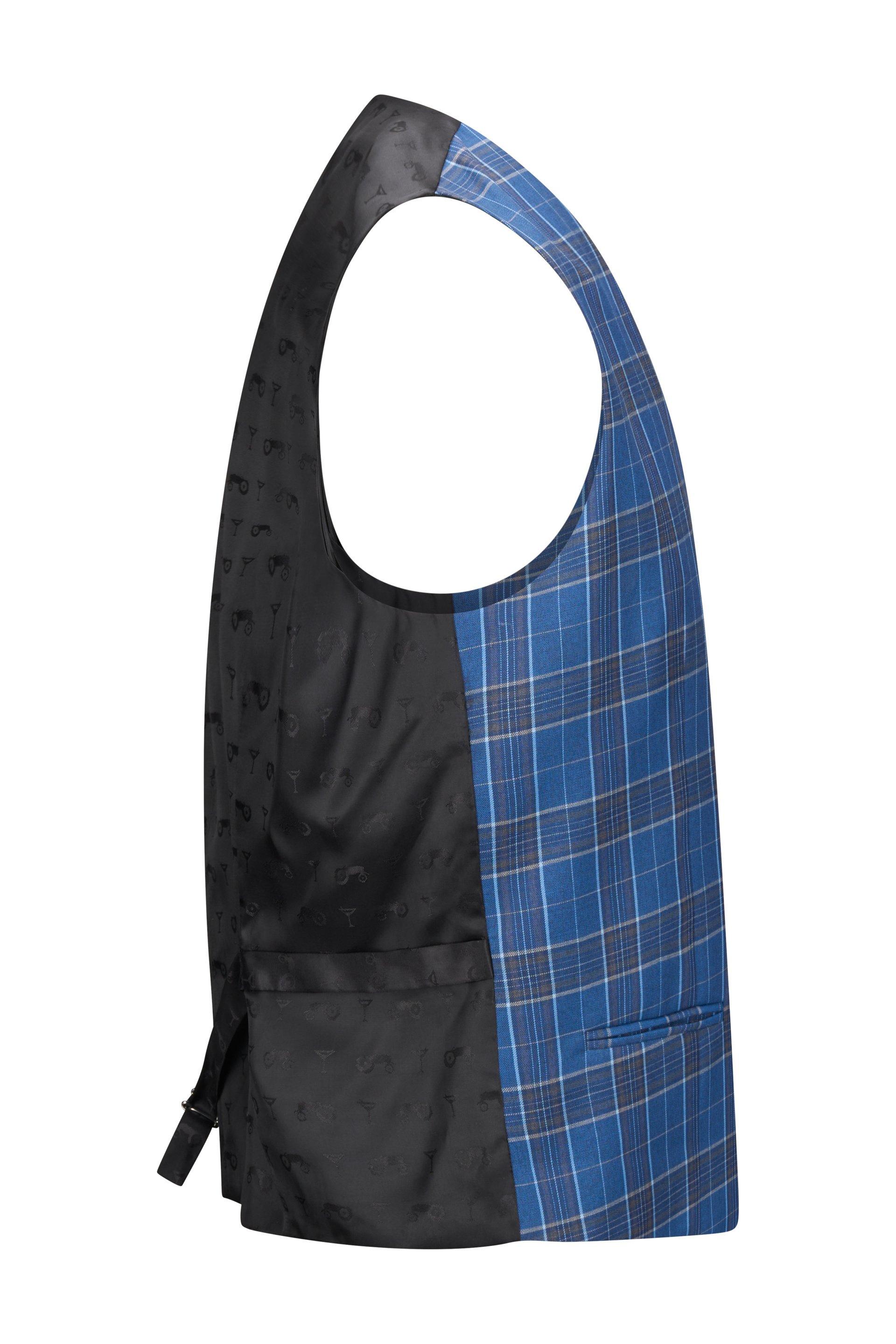 Beautiful Blue Check Vest Blue 2