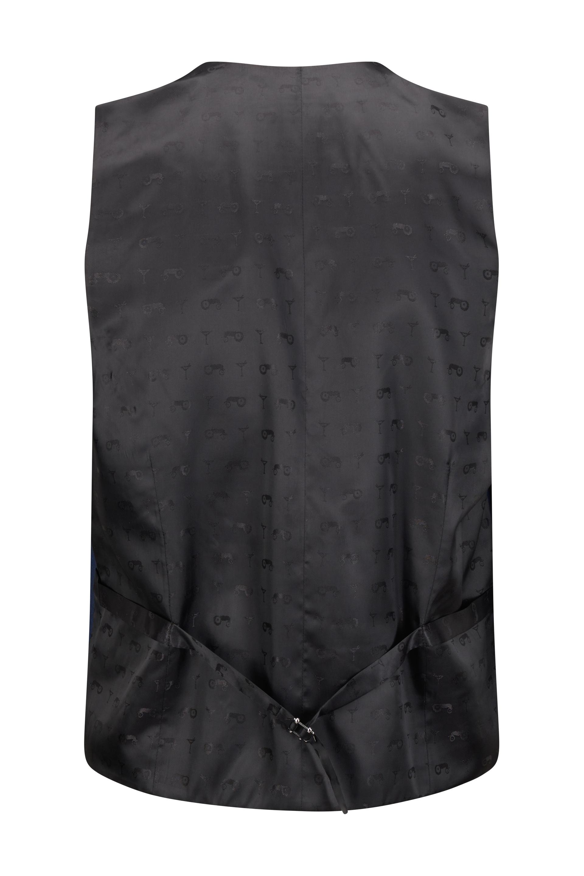 Silent Check Vest Mid Blue 2