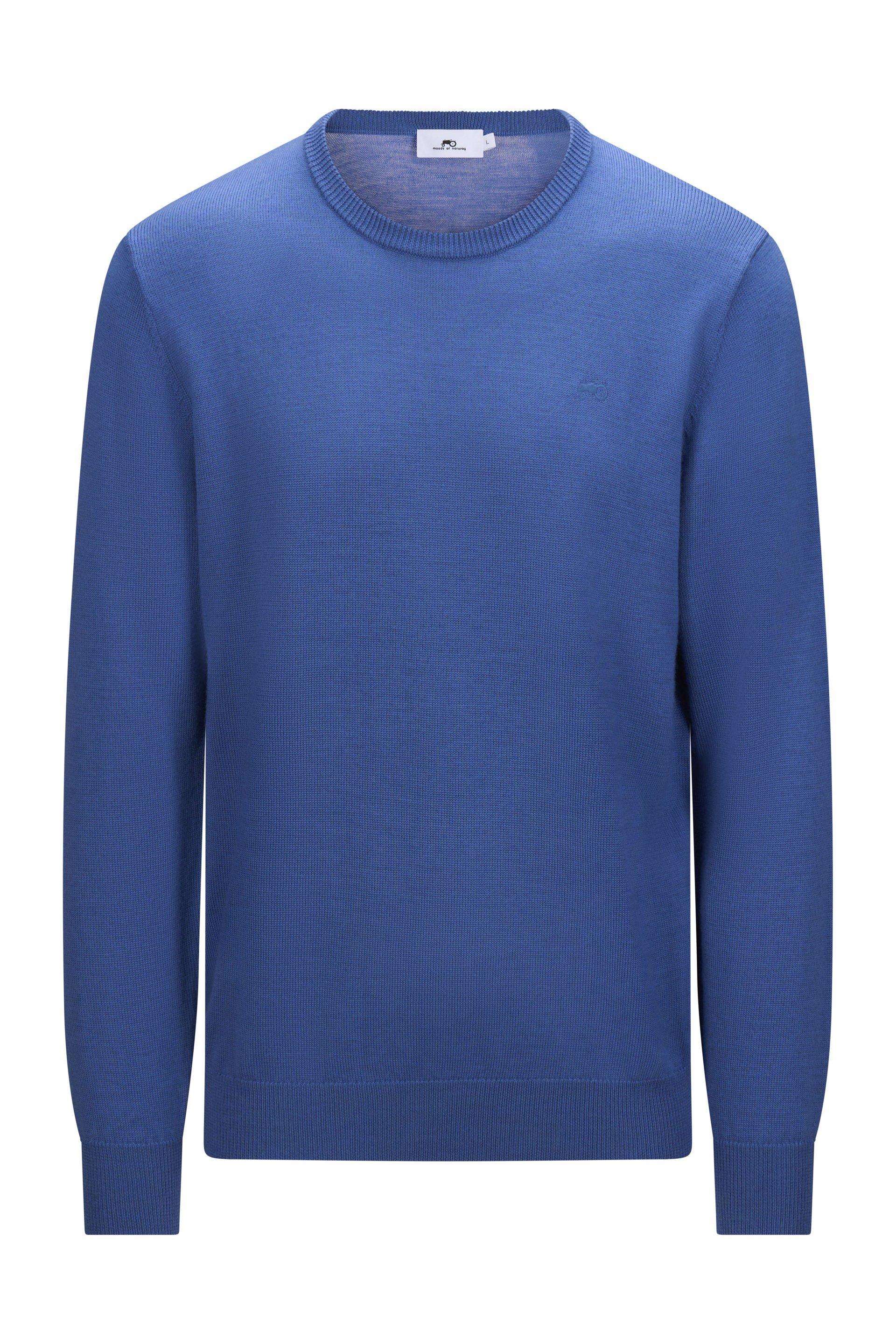 Leon Tykk Merino R-Neck Blue 1