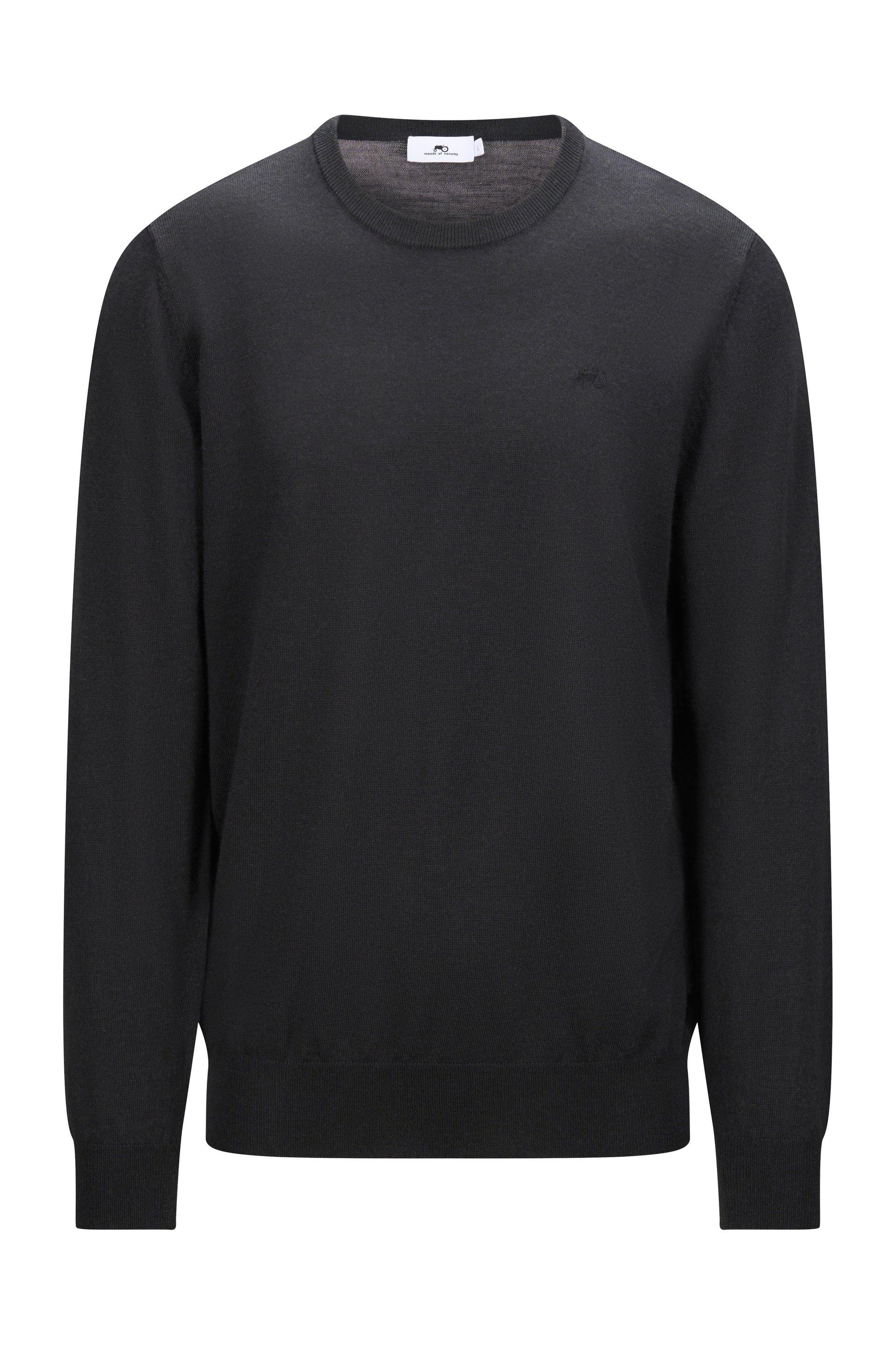Leon Tykk Merino R-Neck Black 1