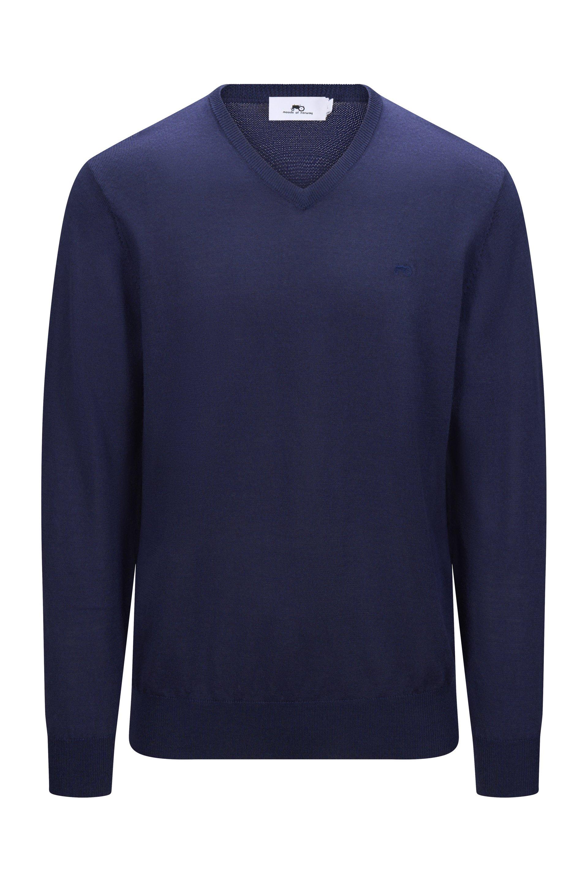 Truls Tynn Merino V-Neck Dark Navy 1