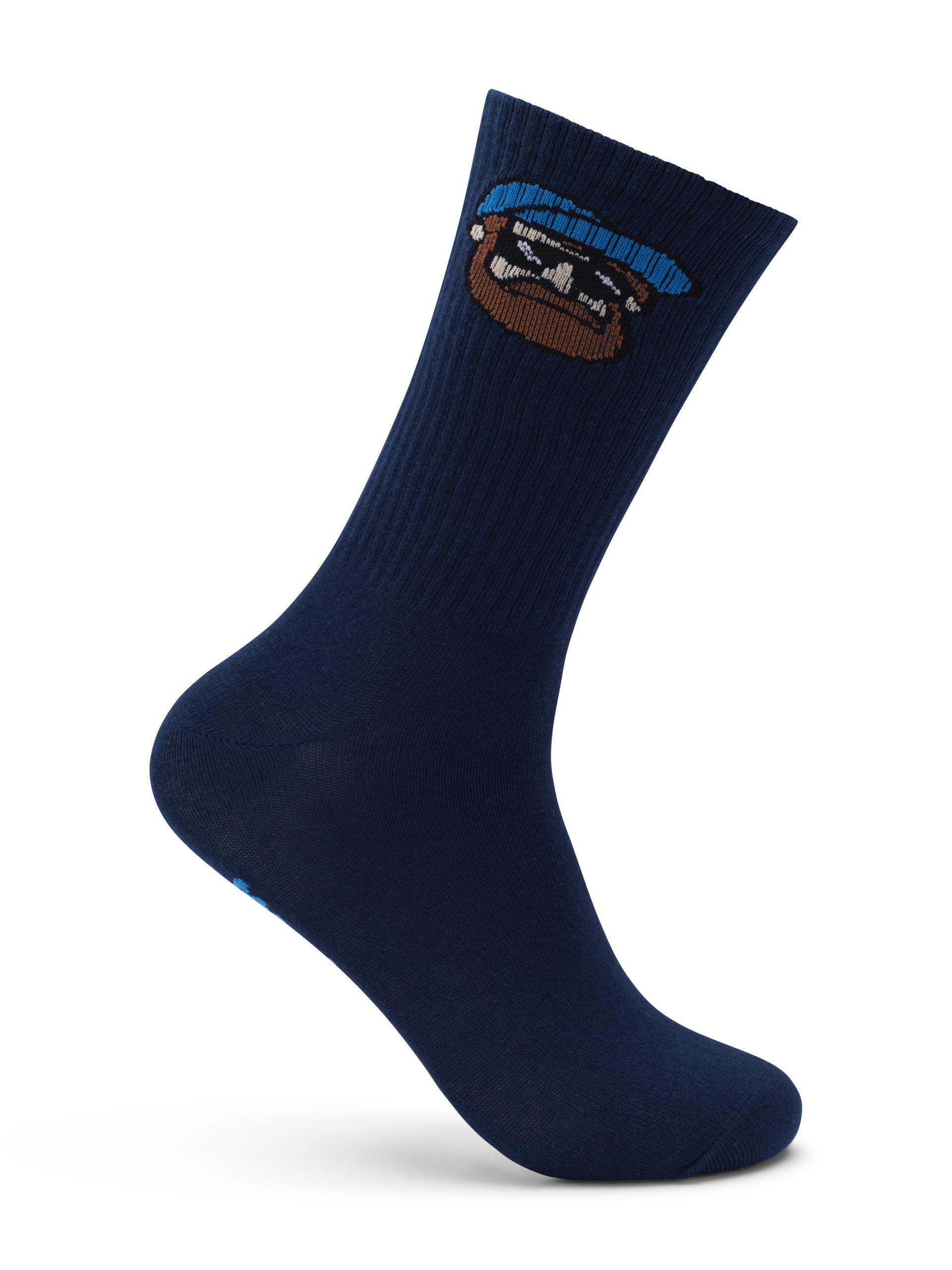 Skjeggemannen Portrait Sokk Dark Navy 1
