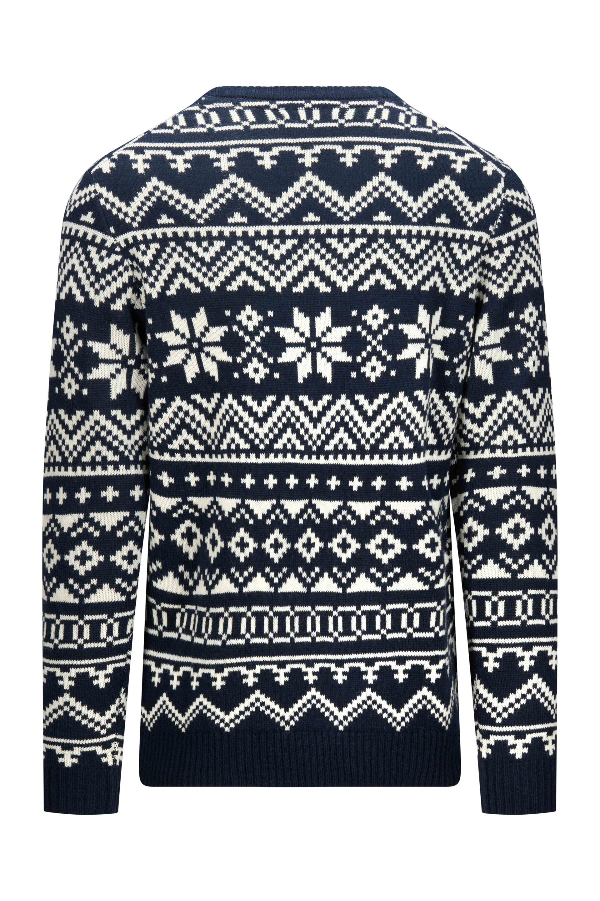 Jacquard strikkegenser Navy 2