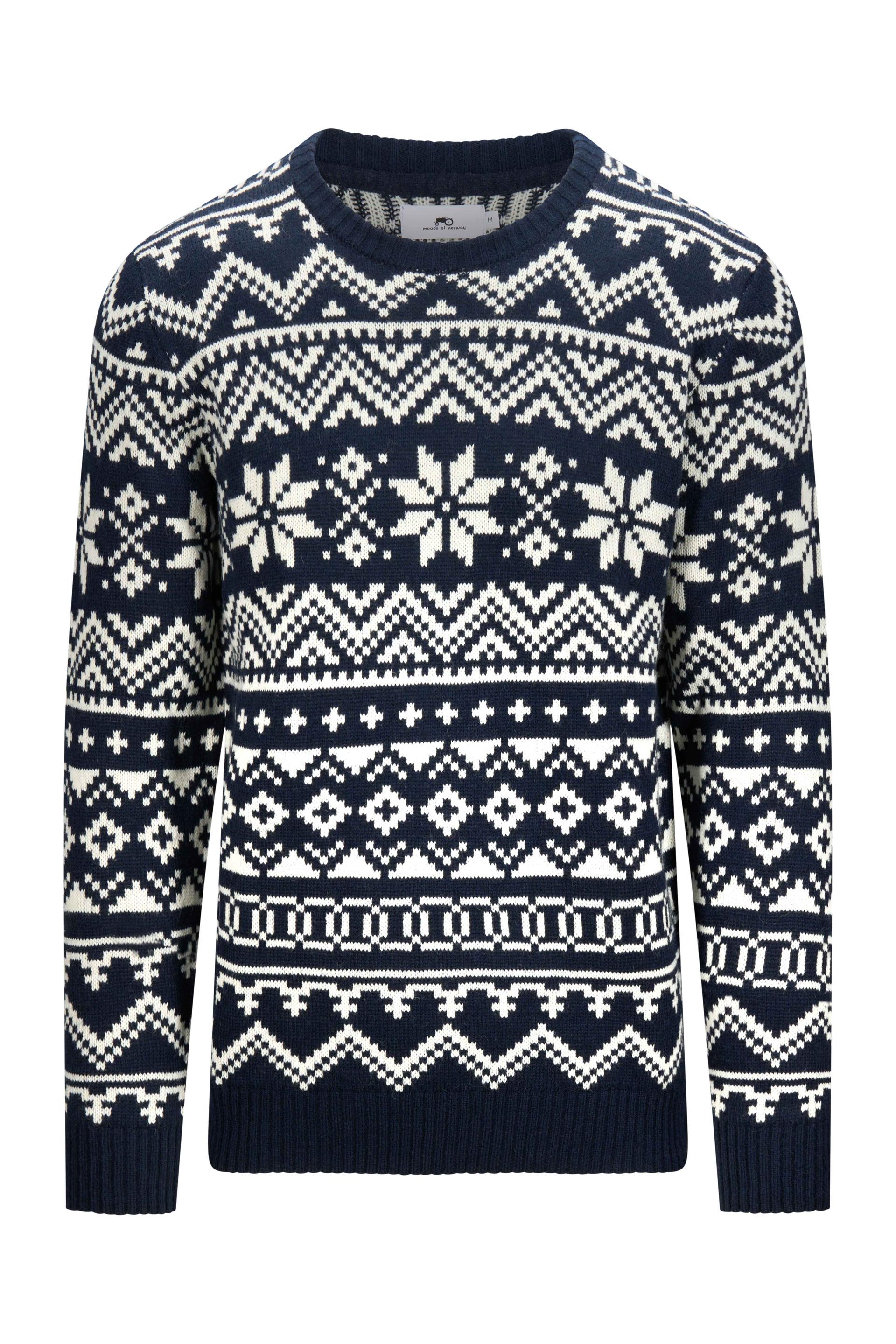 Jacquard strikkegenser Navy 1