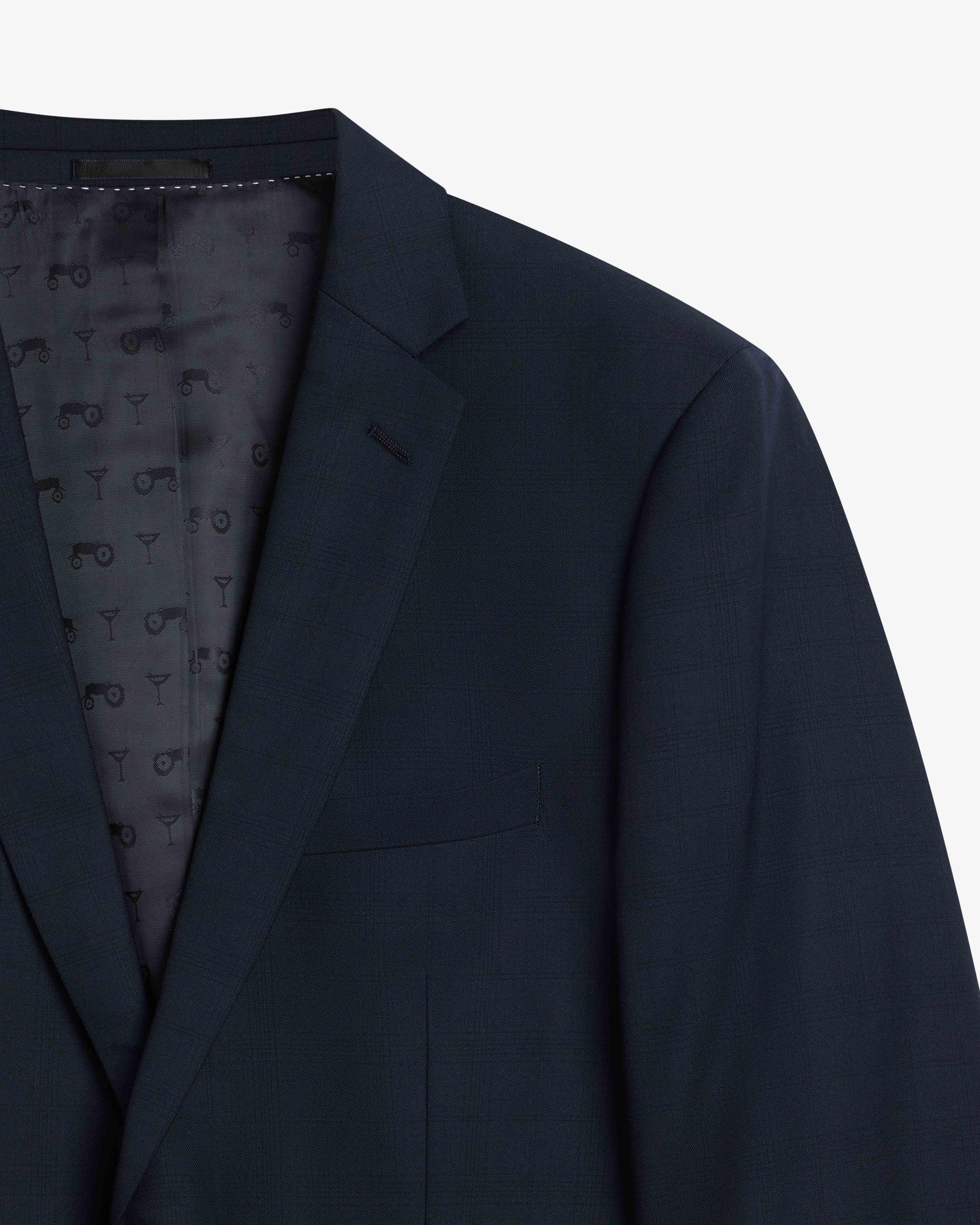 Navy Check Super 140 Jacket