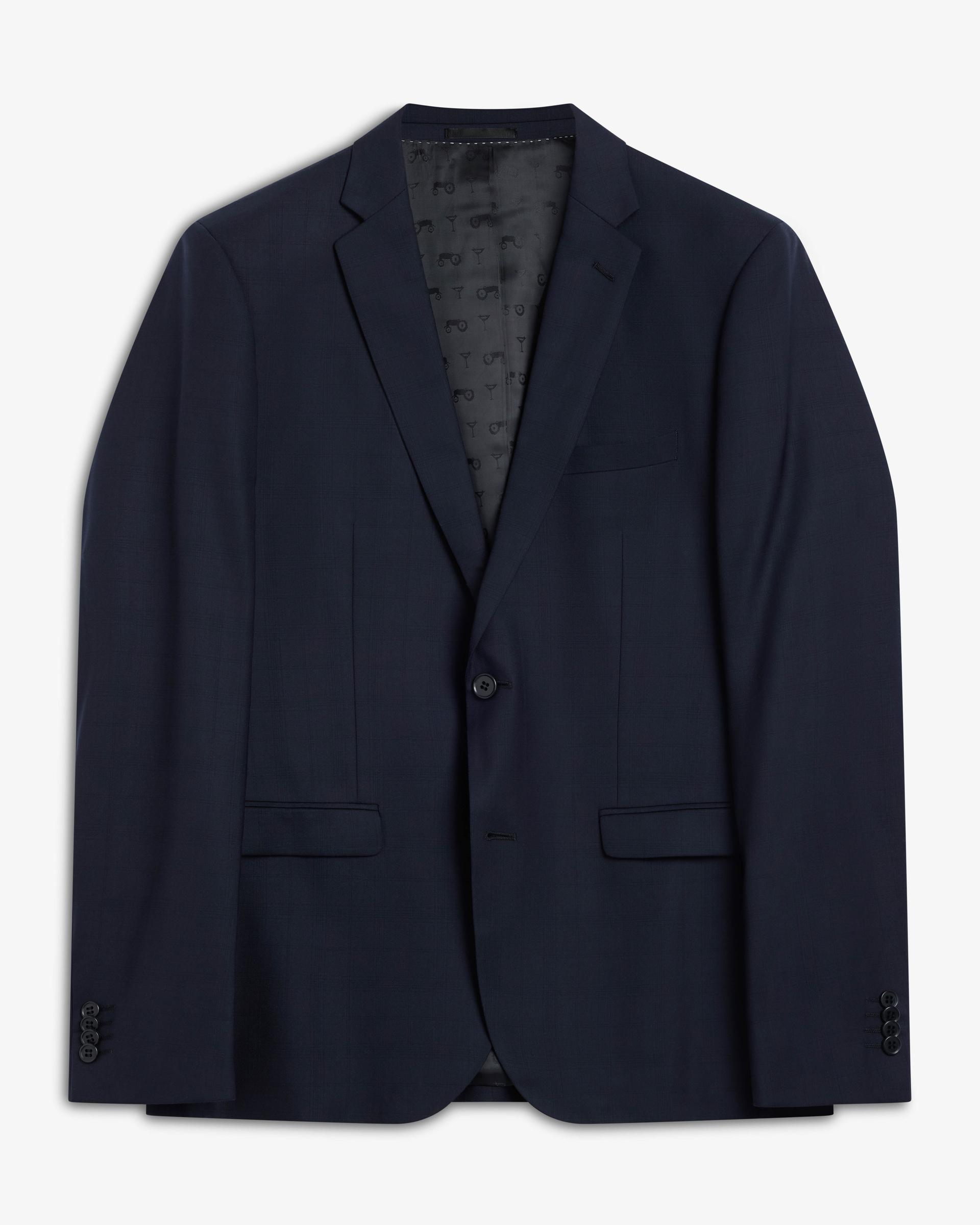 Navy Check Super 140 Jacket