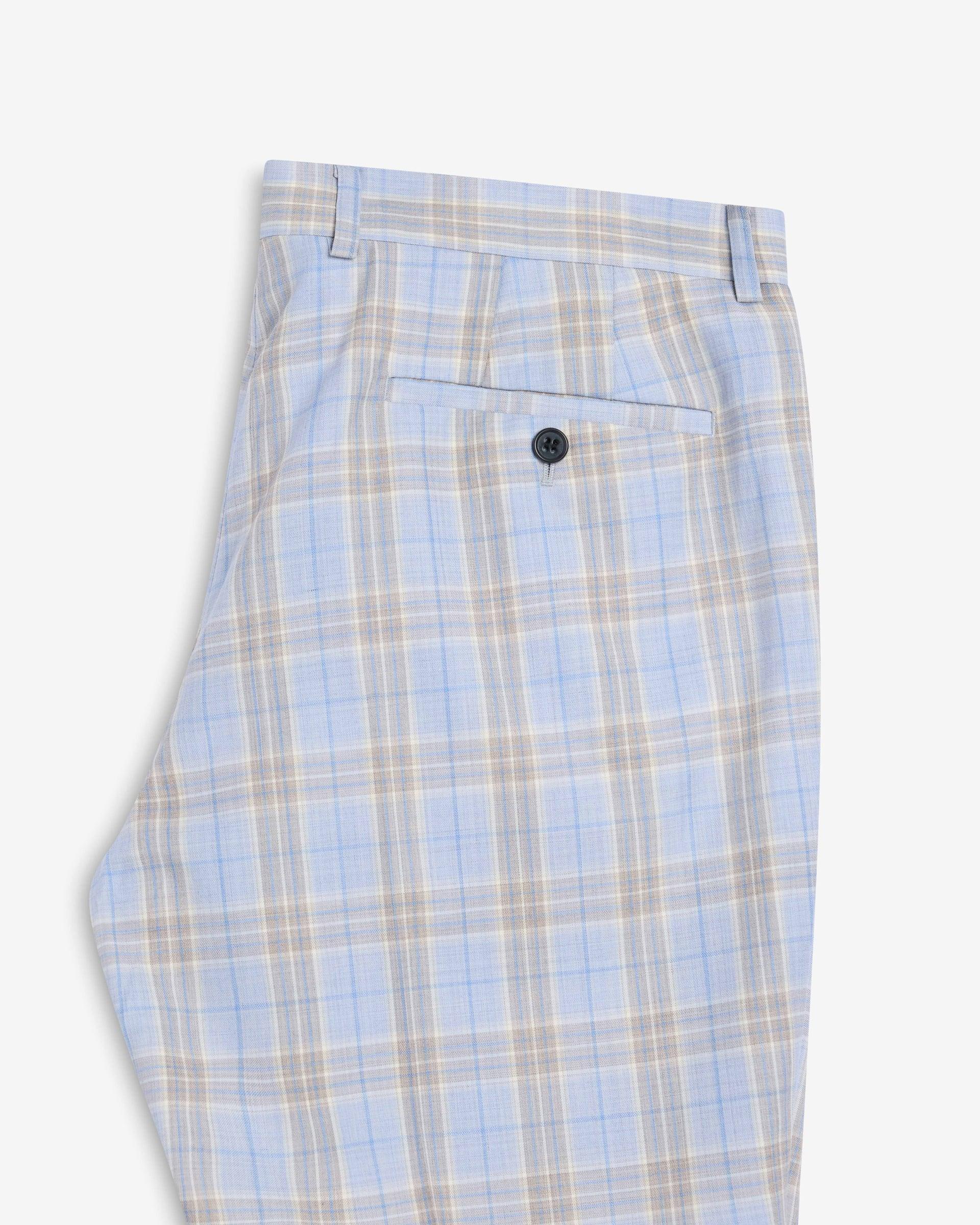 Light Blue Summer Check Pant Light Blue 1