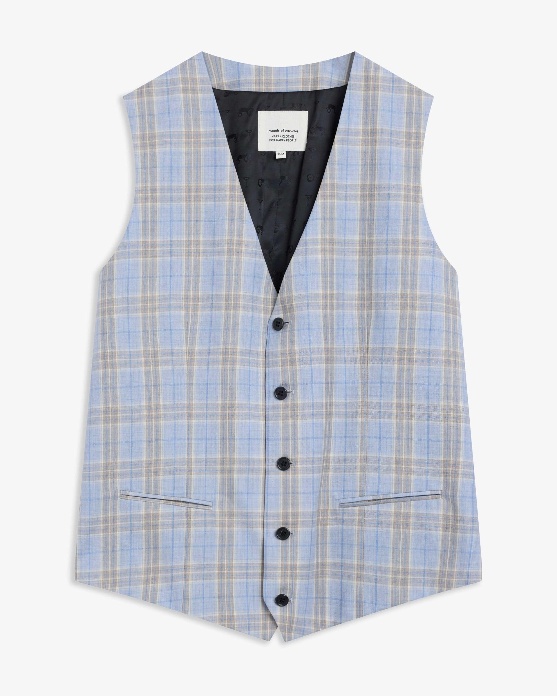Light Blue Summer Check Vest