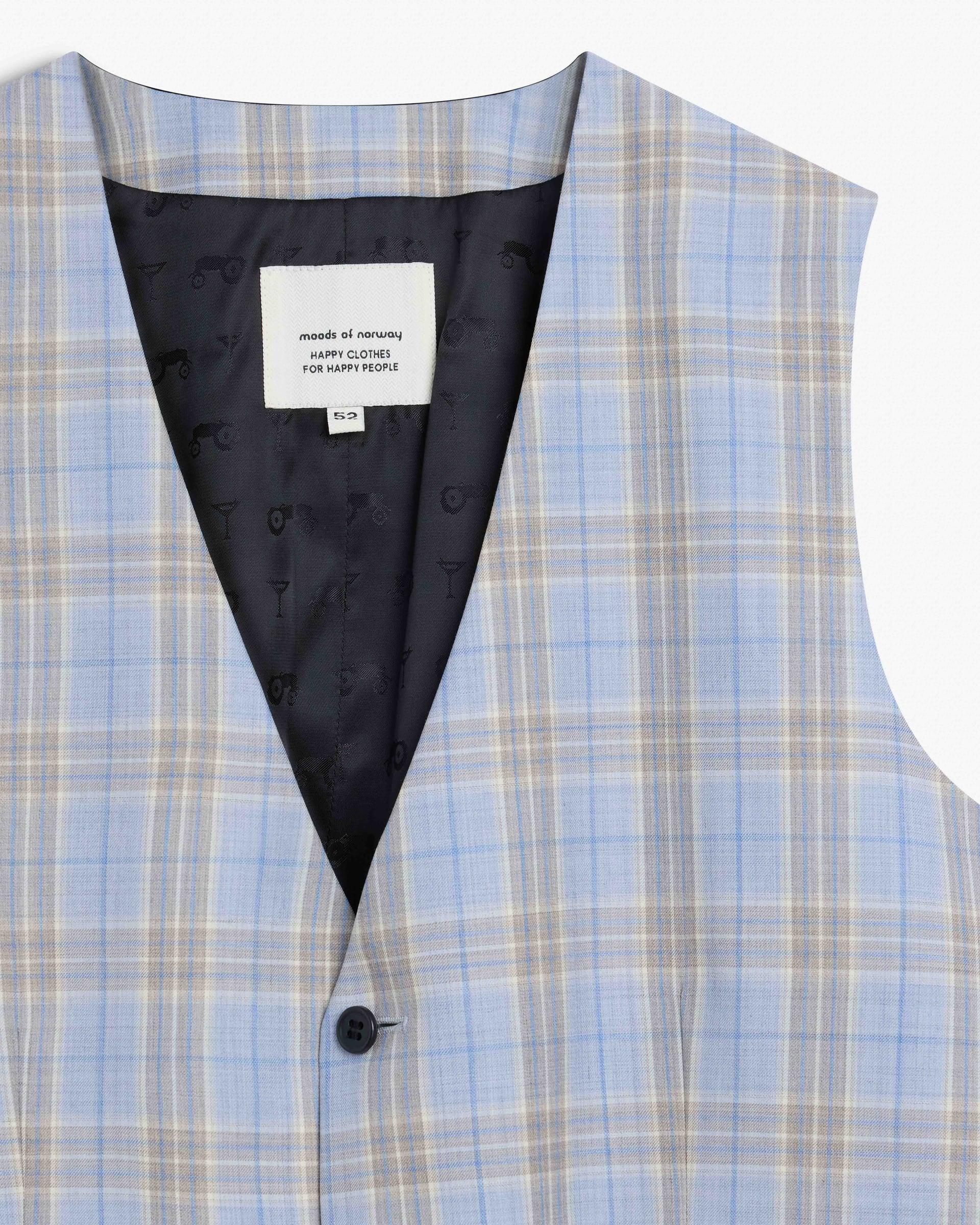 Light Blue Summer Check Vest Light Blue 1