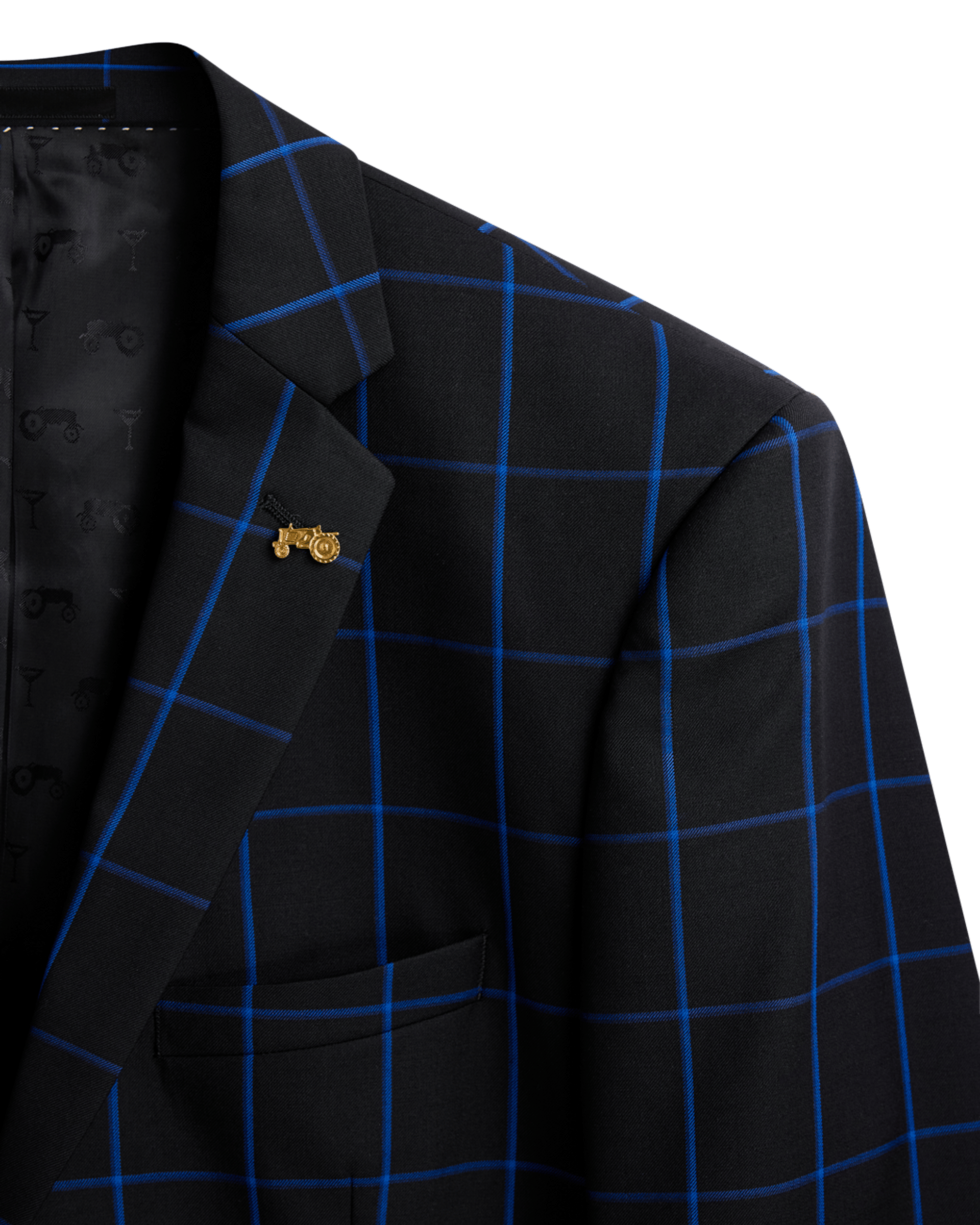 Black Bright Blue Jacket