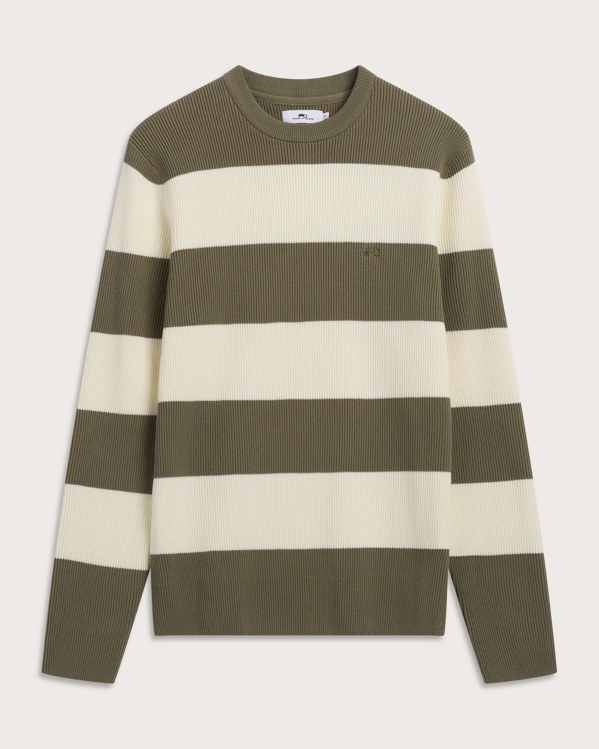 Geir Stripe Genser Dusty Green 1