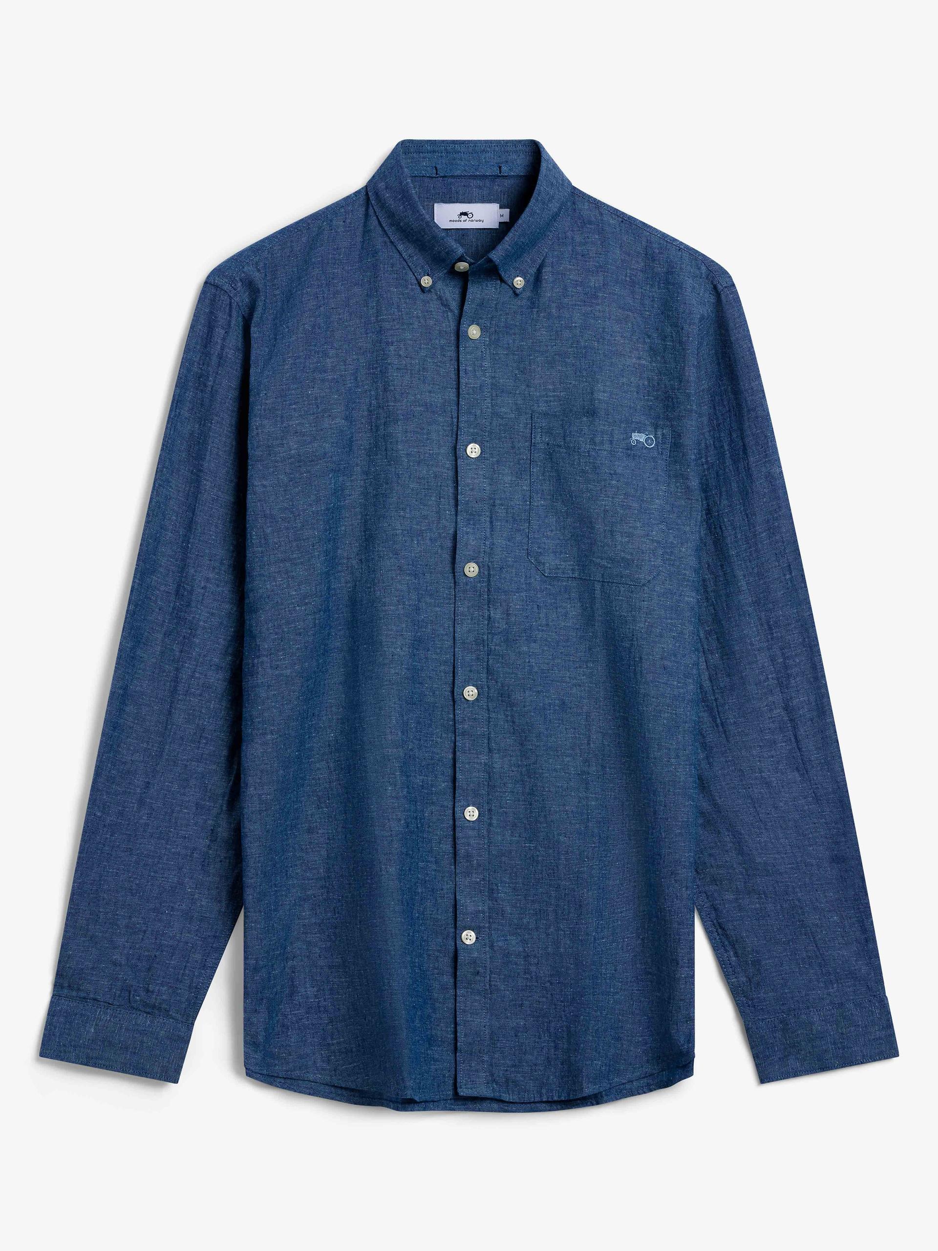 Sommer Lin Skjorte Navy 1